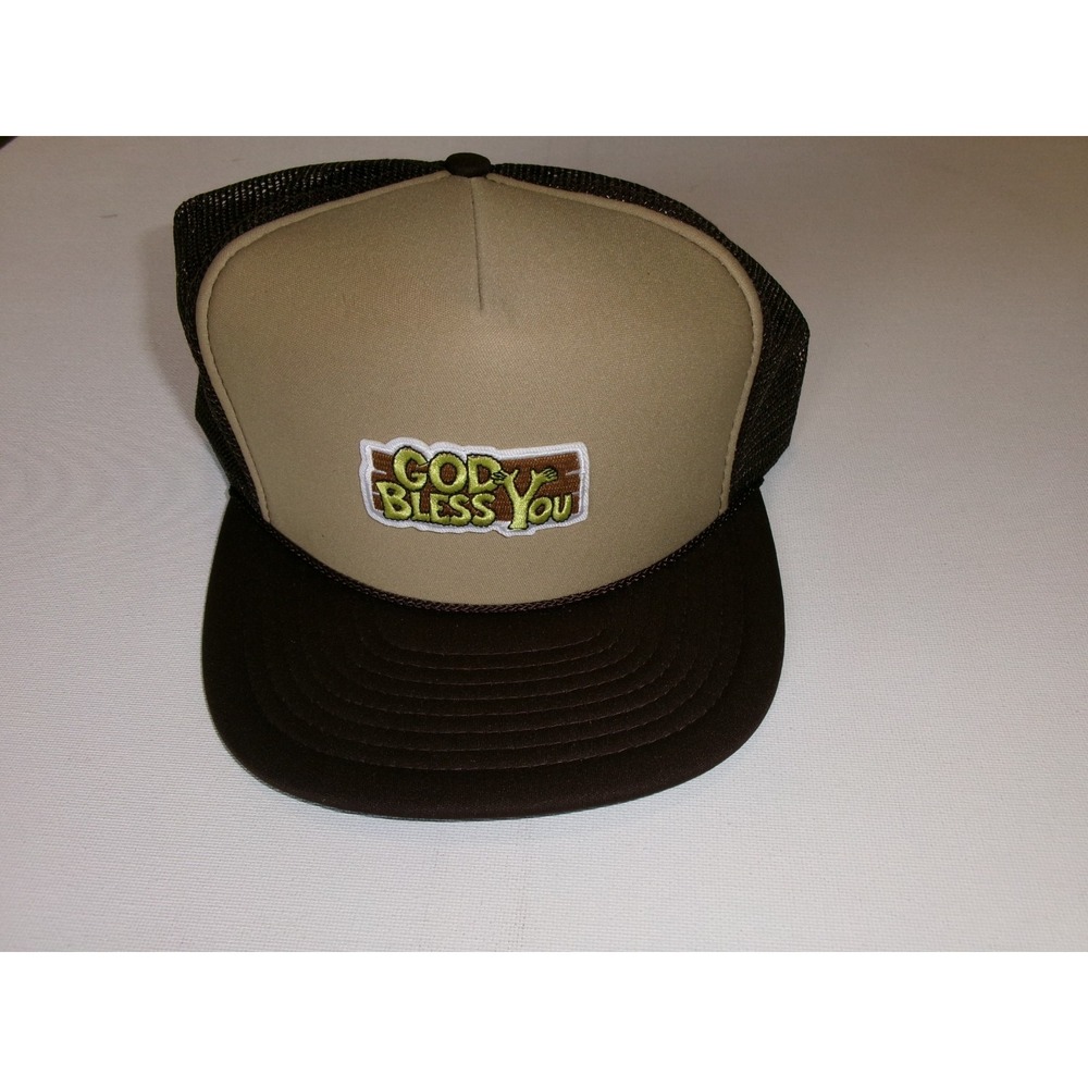 GOD BLESS YOU NOVELTY SNAPBCK 90S  BEACH GOLF Y2K 00S HAT CAP VINTAGE J2